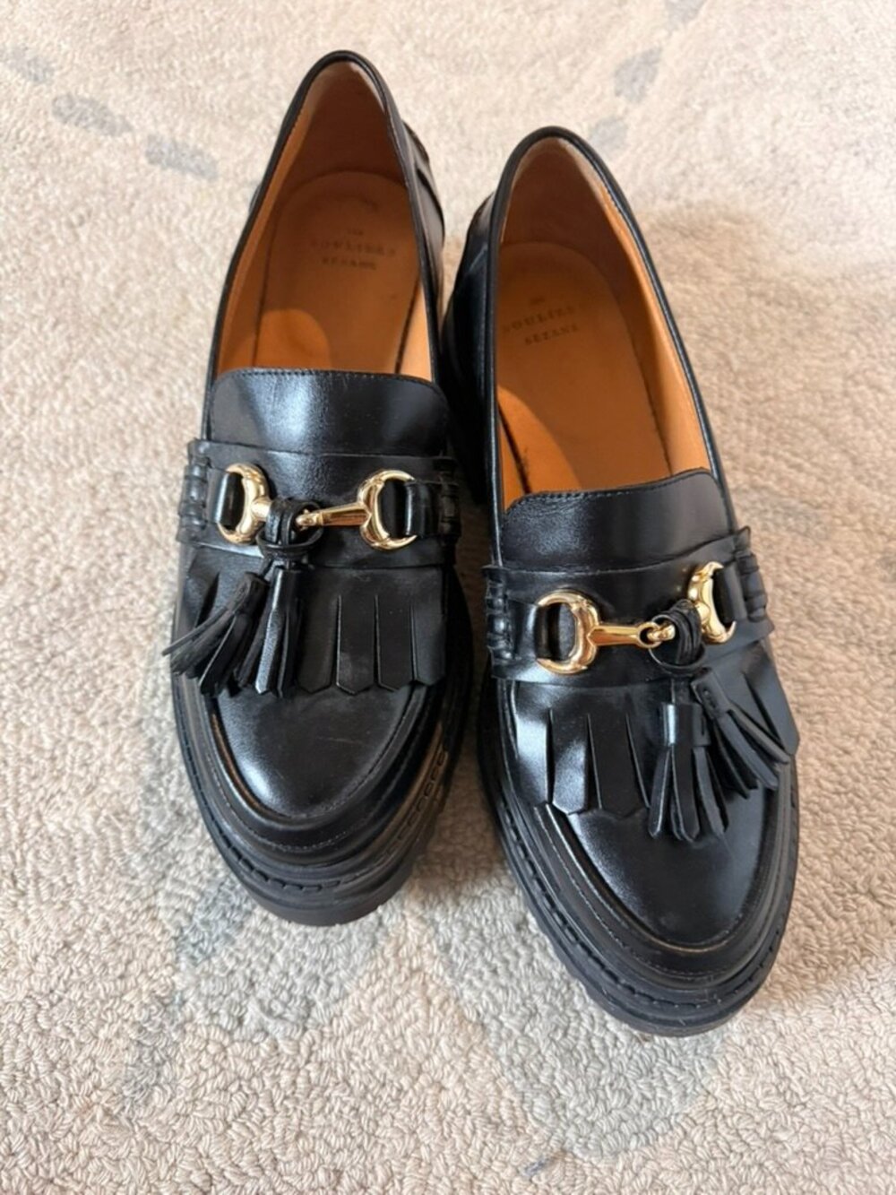 Sezane Amy Loafer Size 8 / 39 Black Patent